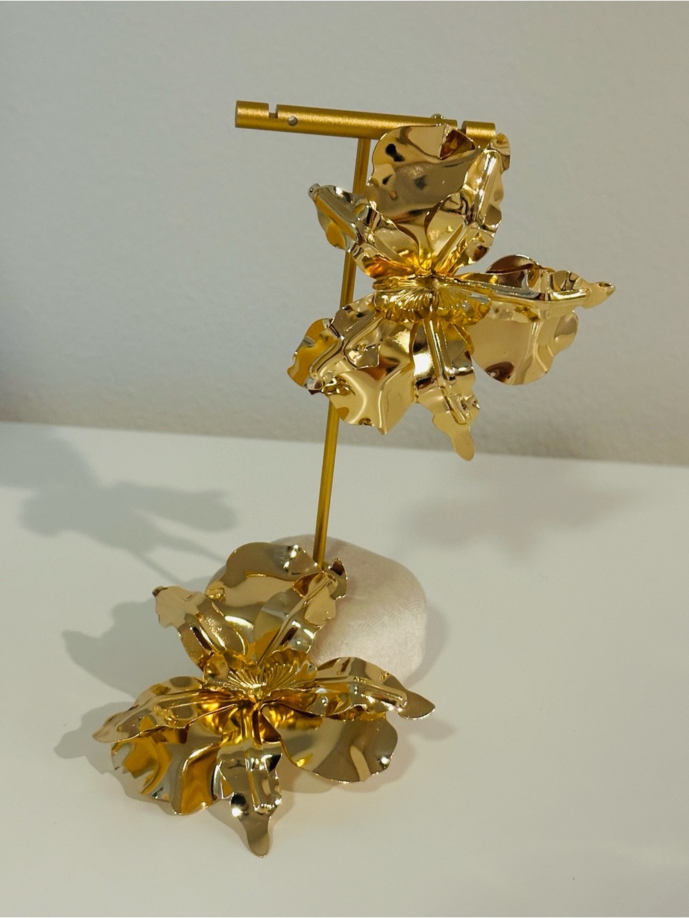 Fashion Jewelry Gold Floral Drop Earrings - Women Jewelry